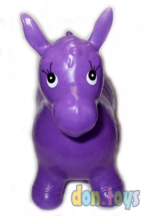 ​Лошадка прыгун резиновая блестящая, фиолетовая, фото 2