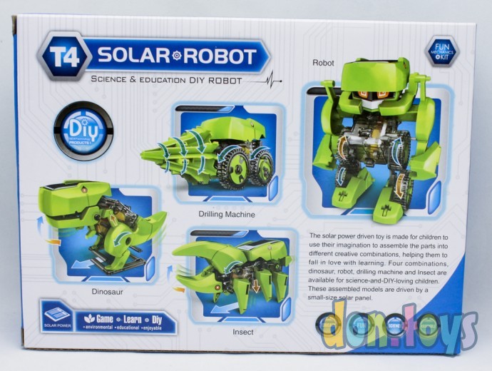 Конструктор на солнечных батареях Solar Robot, Динозавр 4 в 1, фото 4
