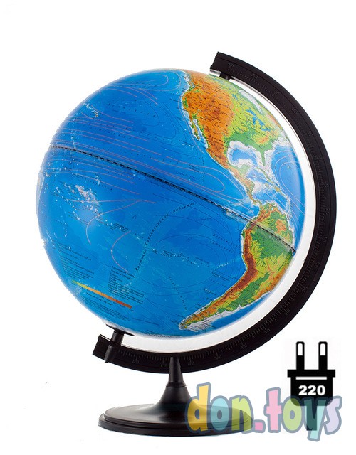 ​Глобус "Двойная карта" физико-политический, диаметром 320 мм, с подсветкой , арт. 10095, фото 1