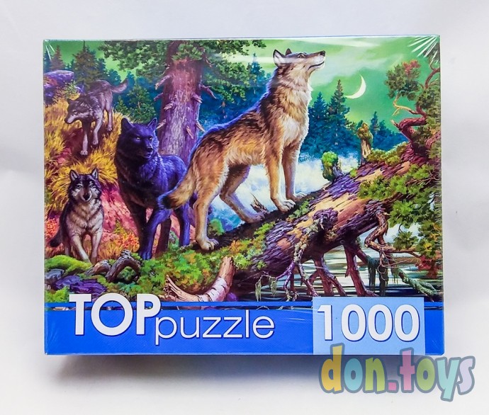 ​TOPpuzzle Пазлы 1000 элементов, Волки в ночном лесу, арт. ГИТП1000-2161, фото 1