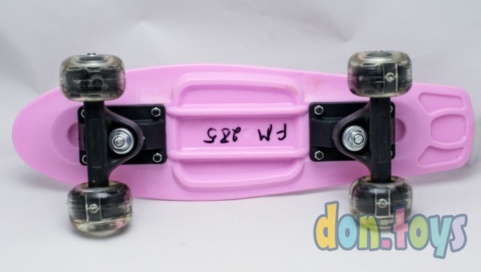 ​Пенни борд (скейт), аналог, бледно-розовый светящиеся колеса, фото 5