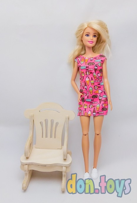 ​Деревянное кресло качалка из фанеры для кукол, фото 15