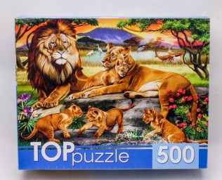 ​TOPpuzzle Пазлы 500 элементов, Семейство львов, арт. ХТП500-4220