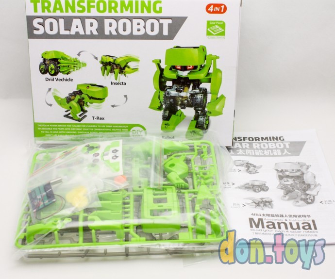 ​Конструктор на солнечной батарее Solar Robot Динобот 4 в 1, арт. 218, фото 6