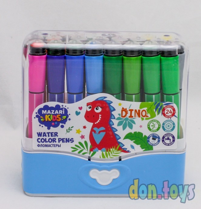 ​Фломастеры 24 цвета "DINO" со штампами, арт. M-5082-24, фото 1