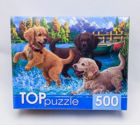 ​TOPpuzzle Пазлы 500 элементов, Игривые щенки, арт. ХТП500-6810