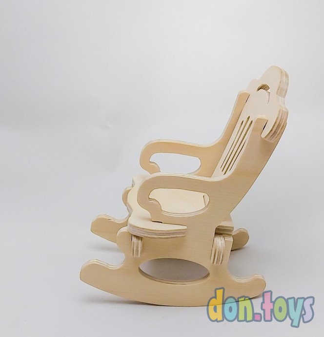 ​Деревянное кресло качалка из фанеры для кукол, фото 7