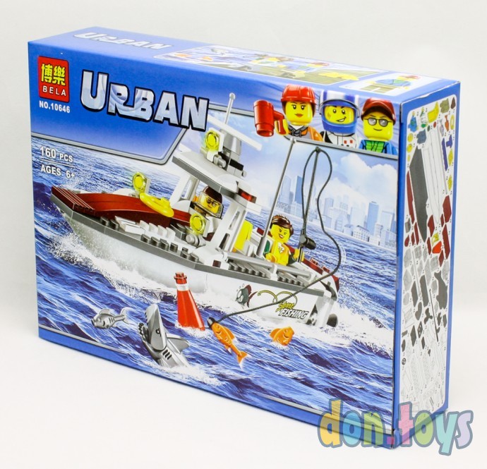 ​Конструктор Bela Urban , арт 10646 (аналог Lego City 60147) "Рыболовный катер", 160 деталей, фото 13
