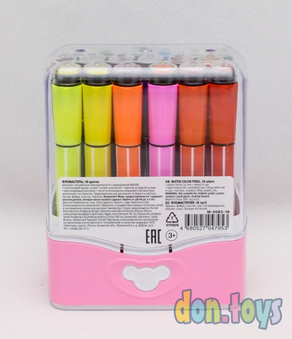 ​Фломастеры 18 цветов "DINO" со штампами, арт. M-5082-18, фото 4