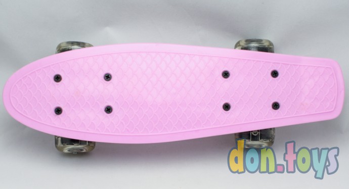 ​Пенни борд (скейт), аналог, бледно-розовый светящиеся колеса, фото 3