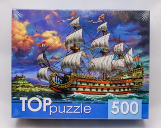 ​TOPpuzzle Пазлы 500 элементов, Парусник в море, арт. ХТП500-6831