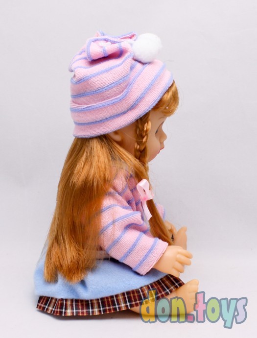 Кукла Алина в рюкзачке, шапка с бубончиками, разговаривает, арт. 5142, фото 8