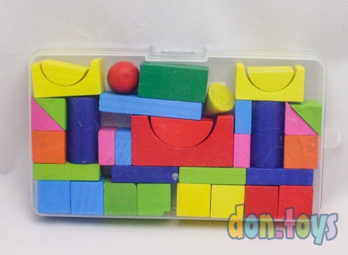 ​Деревянная игрушка Конструктор №4 строительные цветные блоки, арт. AN02218, фото 1