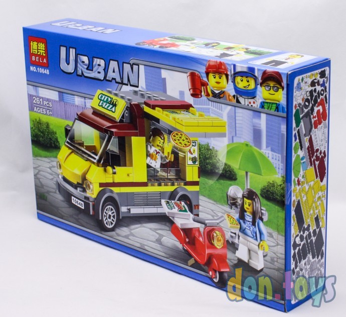 ​Конструктор Bela арт.10648 Urban (аналог Lego City 60150) "Фургон-пиццерия", 261 деталей, фото 11