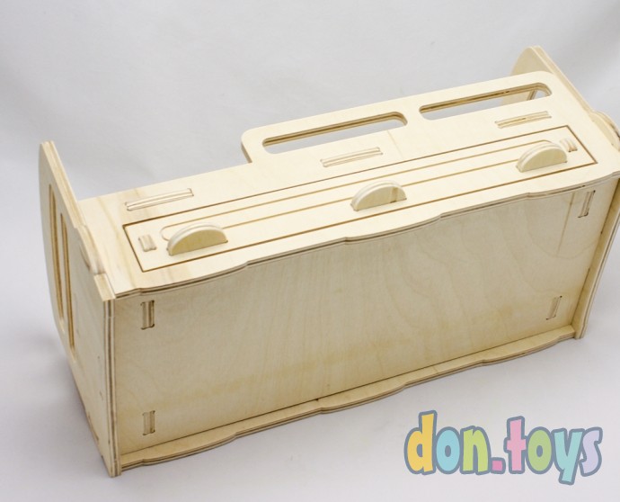 Деревянная кроватка для кукол типа Барби с выдвижным ящиком, фото 27