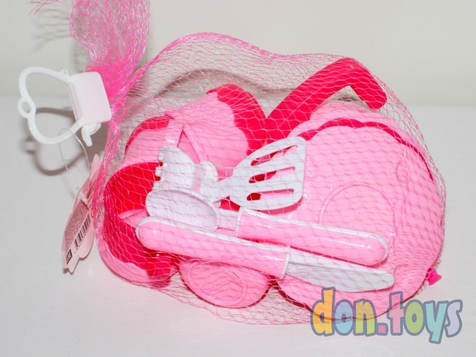 ​Игрушечка посуда для кукол розовая в сетке, фото 4