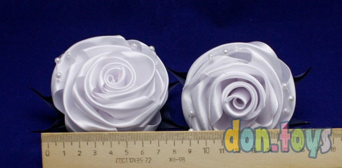 ​Резинки для волос Белые розы с бусинами, 2 шт., фото 2