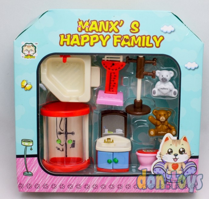 ​Игровой набор мебели Ванная комната Manx's happy family 8 предметов, арт. 0174, фото 1
