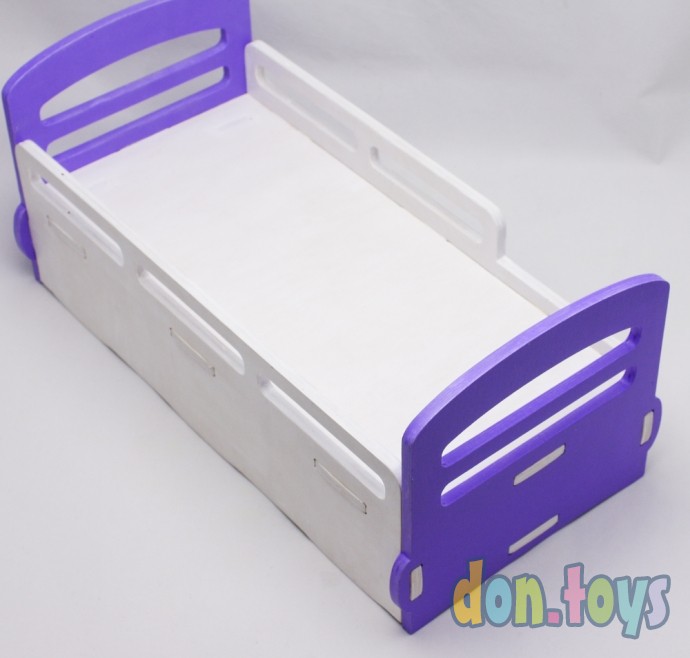 ​Деревянная кроватка для кукол типа Барби с выдвижным ящиком (ручная работа окрашенная), фото 15