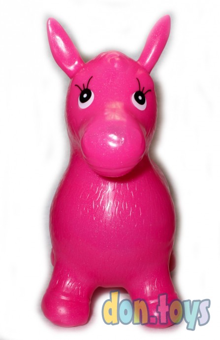 ​Лошадка прыгун резиновая блестящая, розовая, фото 2