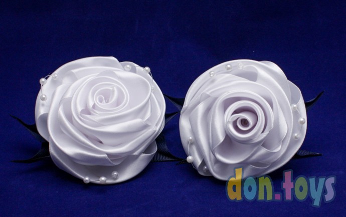​Резинки для волос Белые розы с бусинами, 2 шт., фото 3