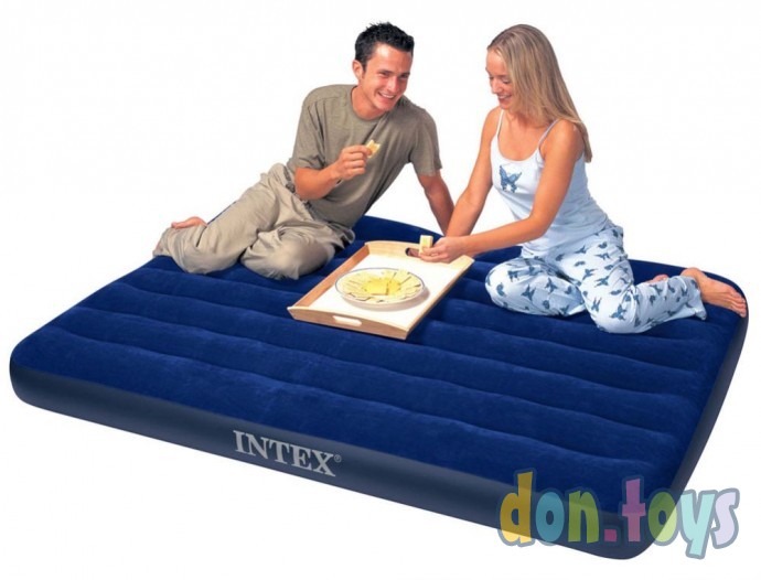 ​Надувной матрас Classic Downy Bed, 137х191х22 см Intex 68758, полуторный, фото 2