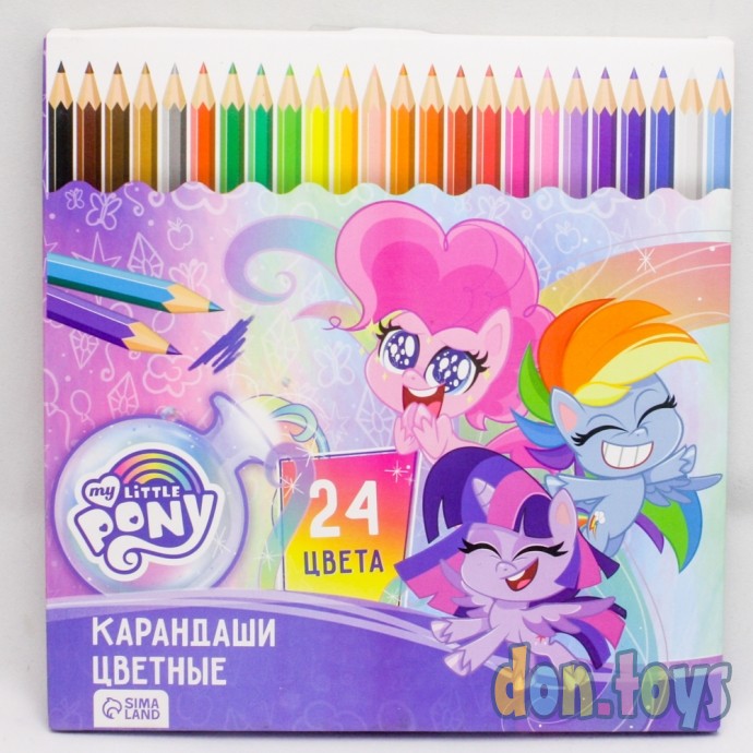 ​Карандаши 24 цвета "Пинки Пай" заточенные, шестигранные, My Little Pony, арт. 5276458 (лицензия), фото 1