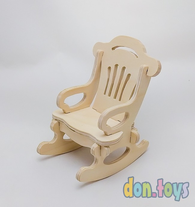​Деревянное кресло качалка из фанеры для кукол, фото 1