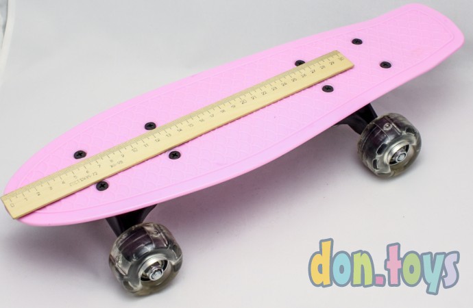 ​Пенни борд (скейт), аналог, бледно-розовый светящиеся колеса, фото 2