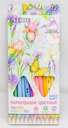 ​Карандаши 12 цветов, deVENTE Trio Mega Soft Pastel, пастельные цвета, арт. 6029857