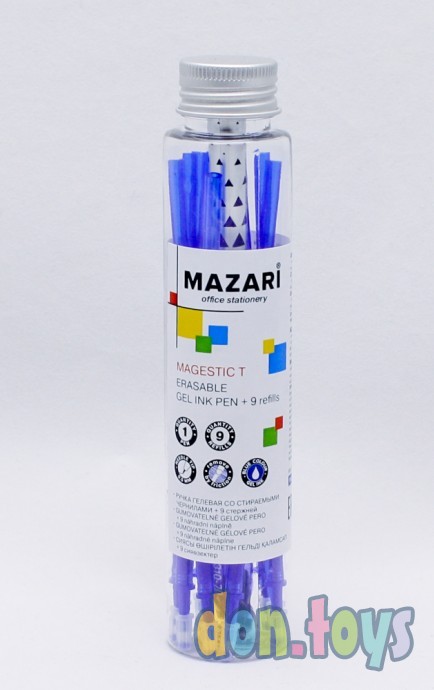 ​Ручка Mazari гелевая со стираемыми чернилами, +9 стержней в колбе, арт.M-5310Т-70, фото 3