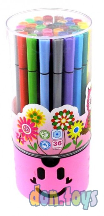 ​Фломастеры Mazari Junior 36 цветов, в пластиковом тубусе, арт. М-5056-36, фото 3