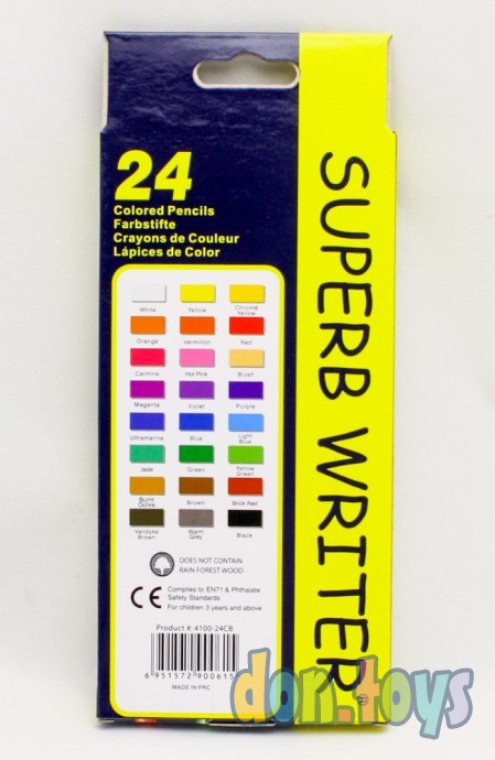 ​Цветные карандаши Super Writer, 24 цвета, "MARCO", арт. 4100-24CB, фото 2