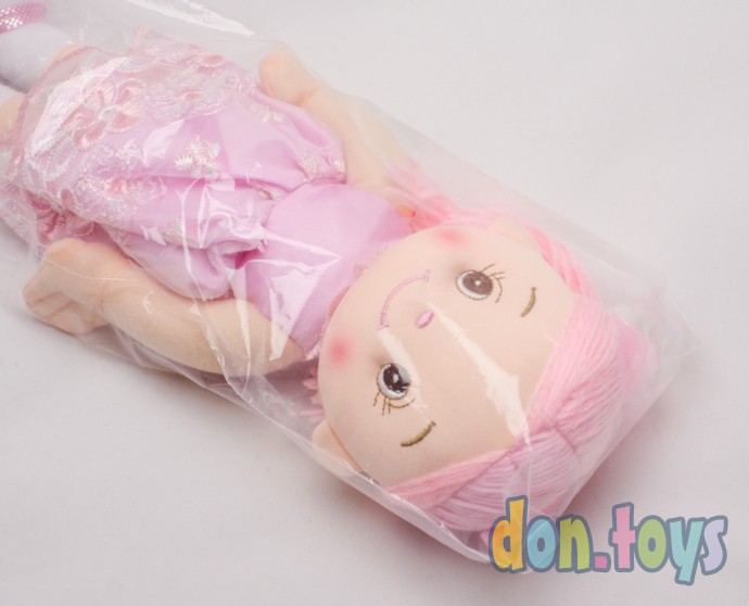 ​Мягкая кукла в нежно-розовом платье, 33 см, арт. С 38943, фото 6