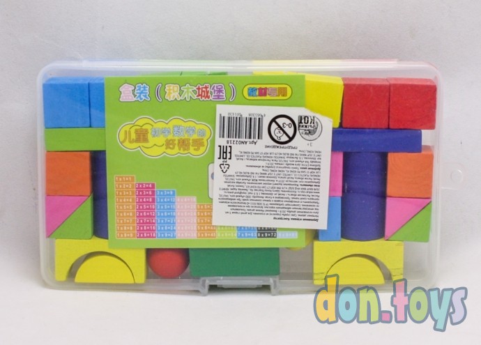 ​Деревянная игрушка Конструктор №4 строительные цветные блоки, арт. AN02218, фото 5