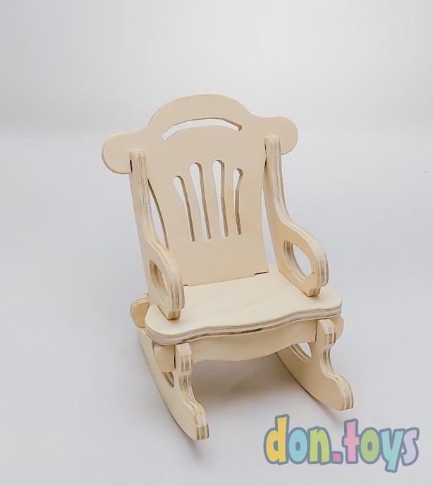 ​Деревянное кресло качалка из фанеры для кукол, фото 11