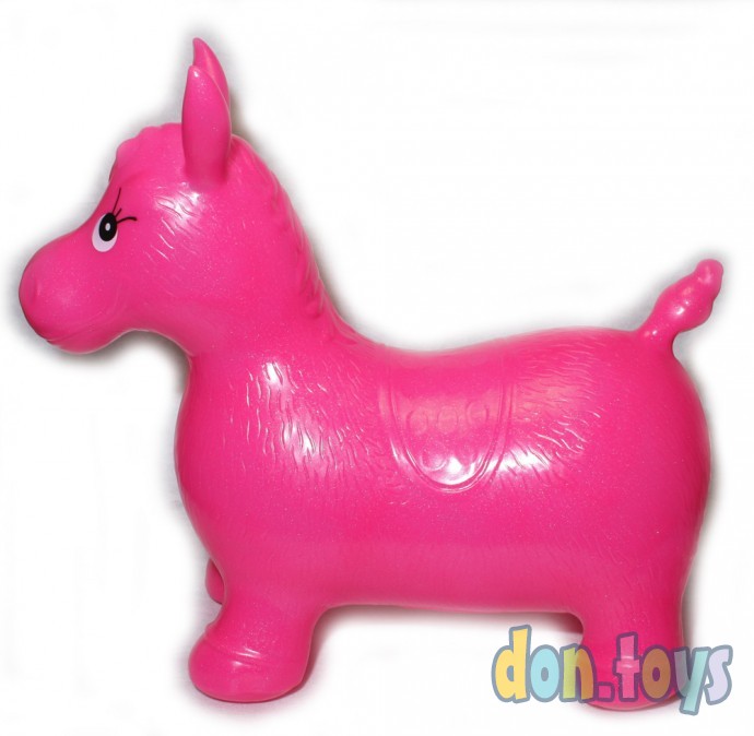 ​Лошадка прыгун резиновая блестящая, розовая, фото 5