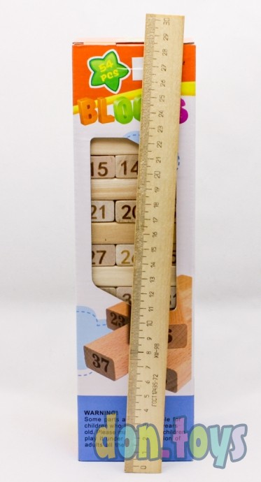 ​Настольная игра Башня (Джанга), 54 бруска с цифрами и игральными костями, арт. AR-10364, фото 4