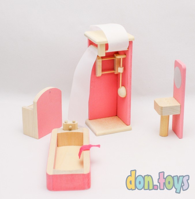 ​Мебель для кукол деревянная Ванная комната, 4 предмета, арт. ИД-3817, фото 8