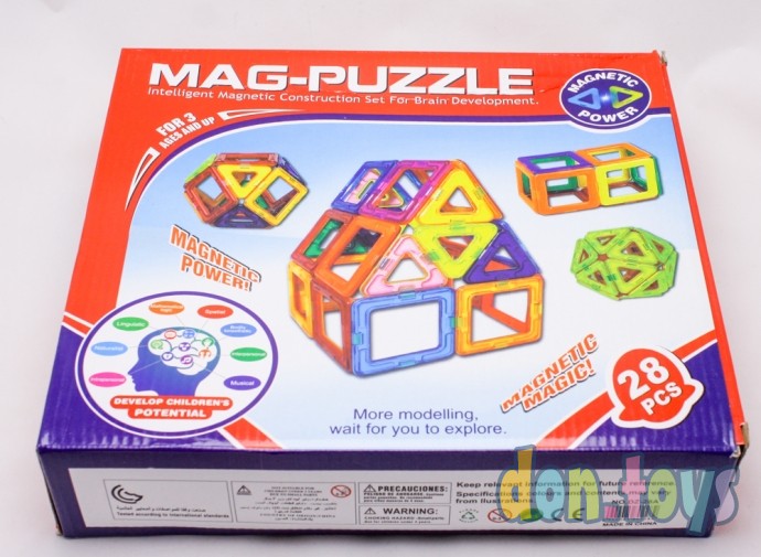 ​Магнитный конструктор 28 деталей, Mag-puzzle, фото 3