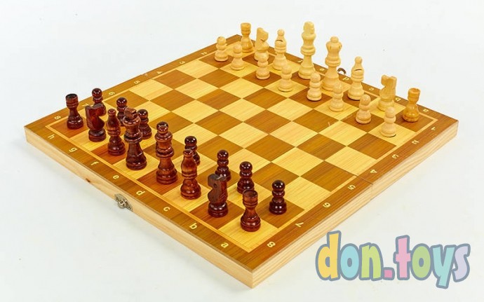 ​Набор 3 в 1 Шахматы, нарды, шашки, дерево, поле 24х24 см, фото 3