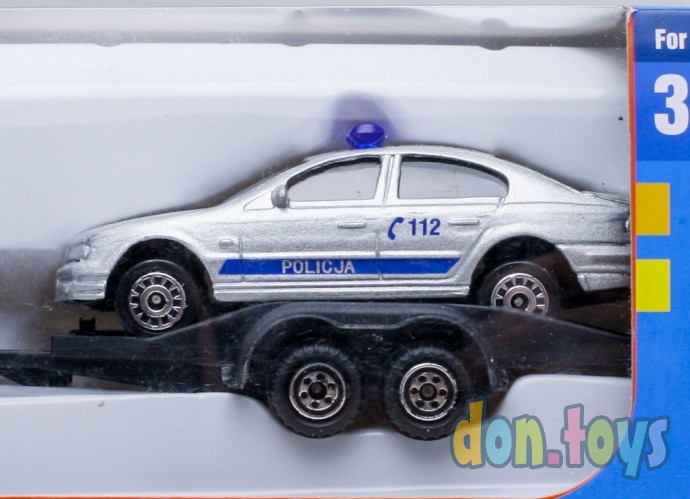 Машинка полиция металлич. с прицепом и машинкой, арт. 311-1T, фото 3