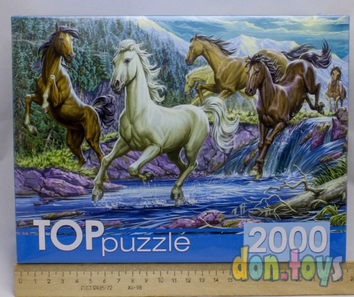 ​TOPpuzzle. ПАЗЛЫ 2000 элементов. Ночной табун лошадей, арт. ХТП2000-1594, фото 1