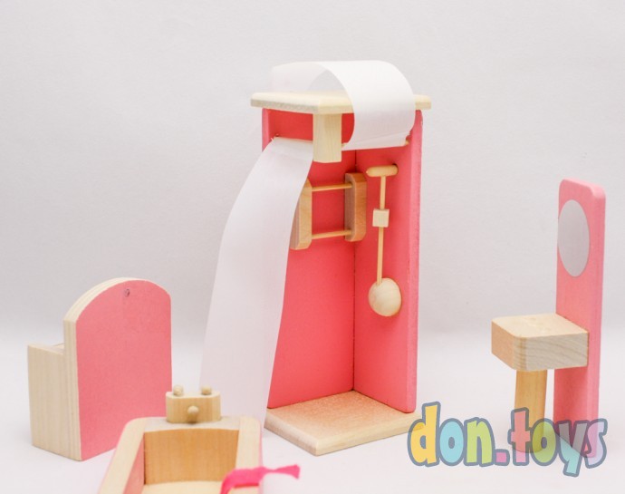 ​Мебель для кукол деревянная Ванная комната, 4 предмета, арт. ИД-3817, фото 9