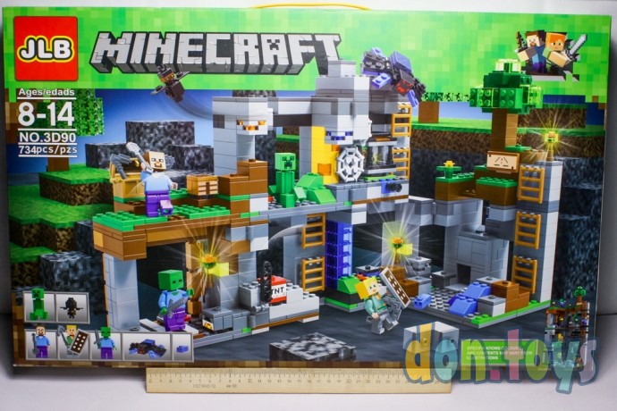 ​Конструктор JLB Minecraft, 3D90 Приключения в шахтах, 734 детали, фото 5