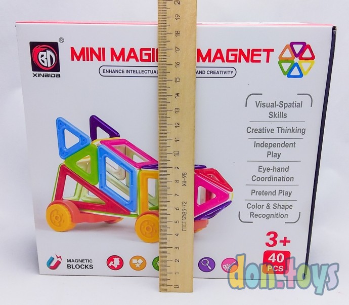​Конструктор магнитный "Мини-магический магнит", 40 деталей, арт. 3550065, фото 2