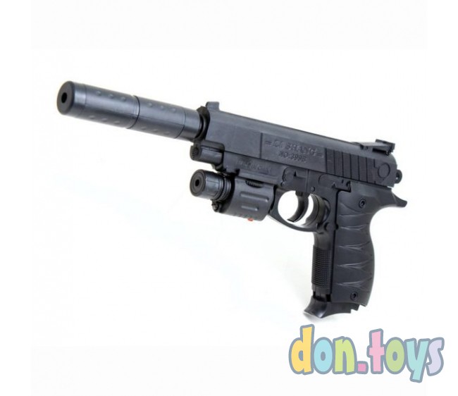 ​Детский пистолет с глушителем на пластиковых пульках арт. 399B, фото 1