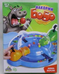 ​Настольная игра «Накорми Бобо», мини-версия, бегемоты, арт. 4359681
