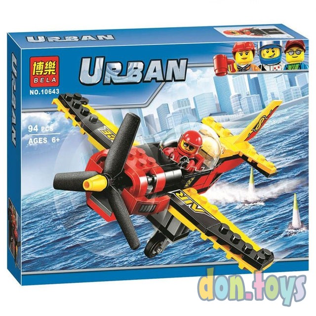 ​Конструктор Bela арт. 10643 Urban (аналог Lego City 60144) "Гоночный самолет", 94 деталей, фото 1