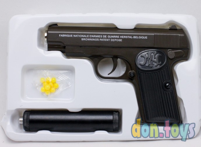 ​Детский металлический пистолет с глушителем, арт. C.17A+, фото 1